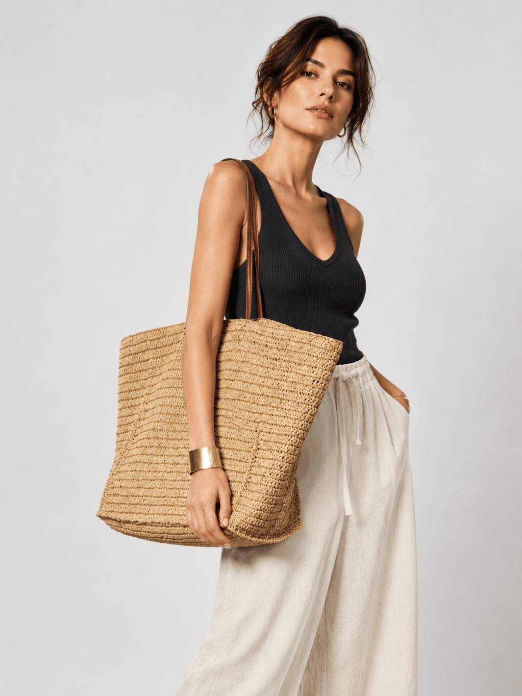raffia tote bag
