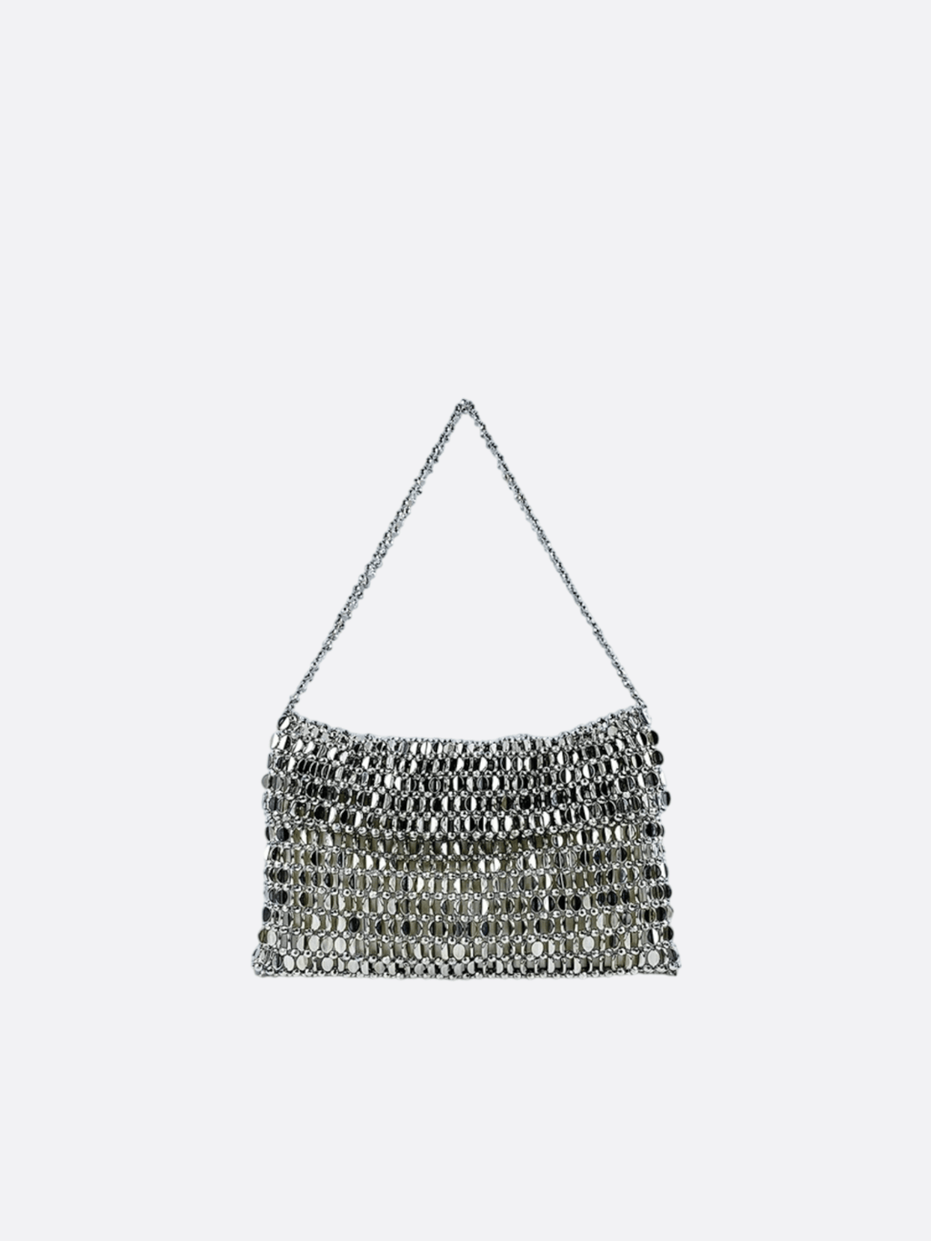 silver shoulder bag