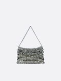 silver shoulder bag
