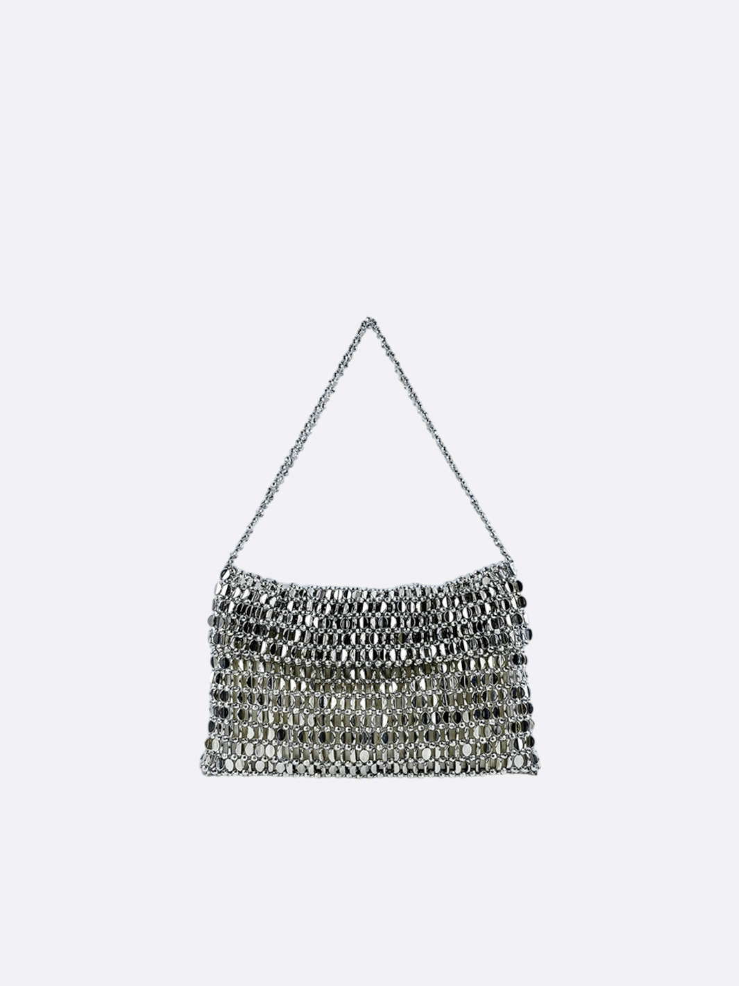 silver shoulder bag