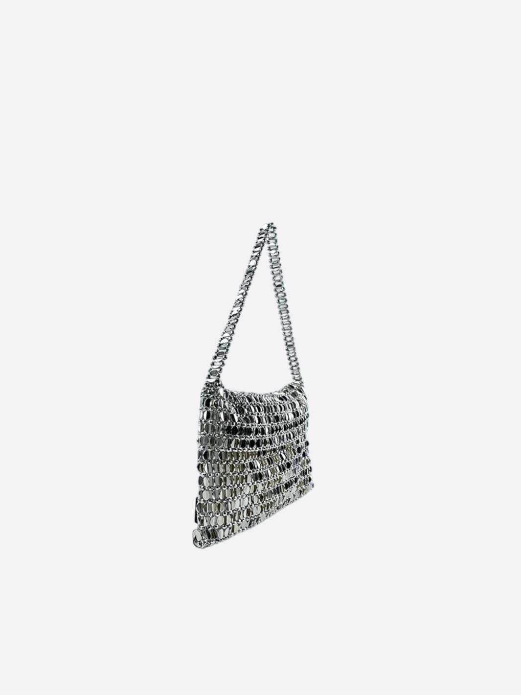 silver shoulder bag