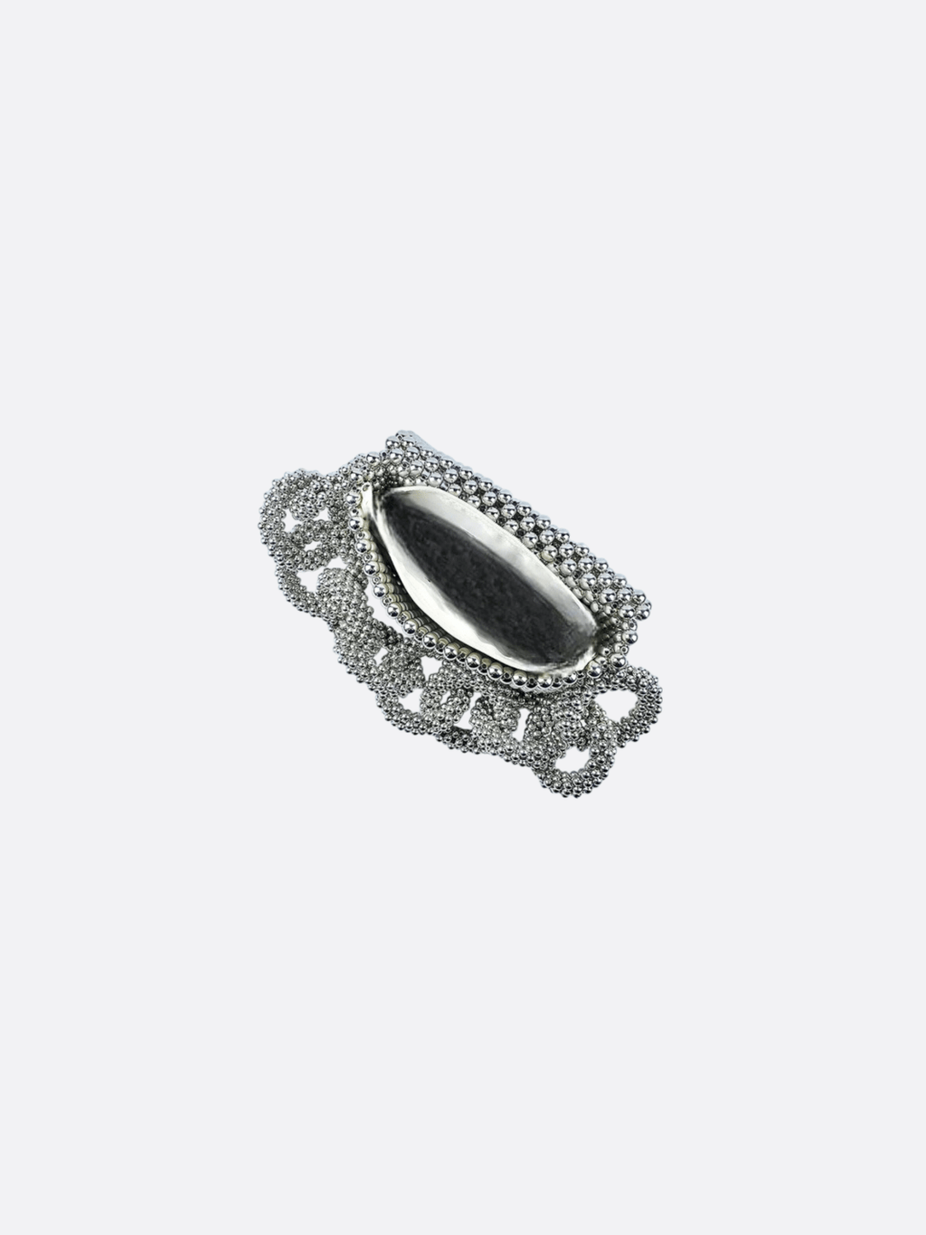 Bag with white pearls