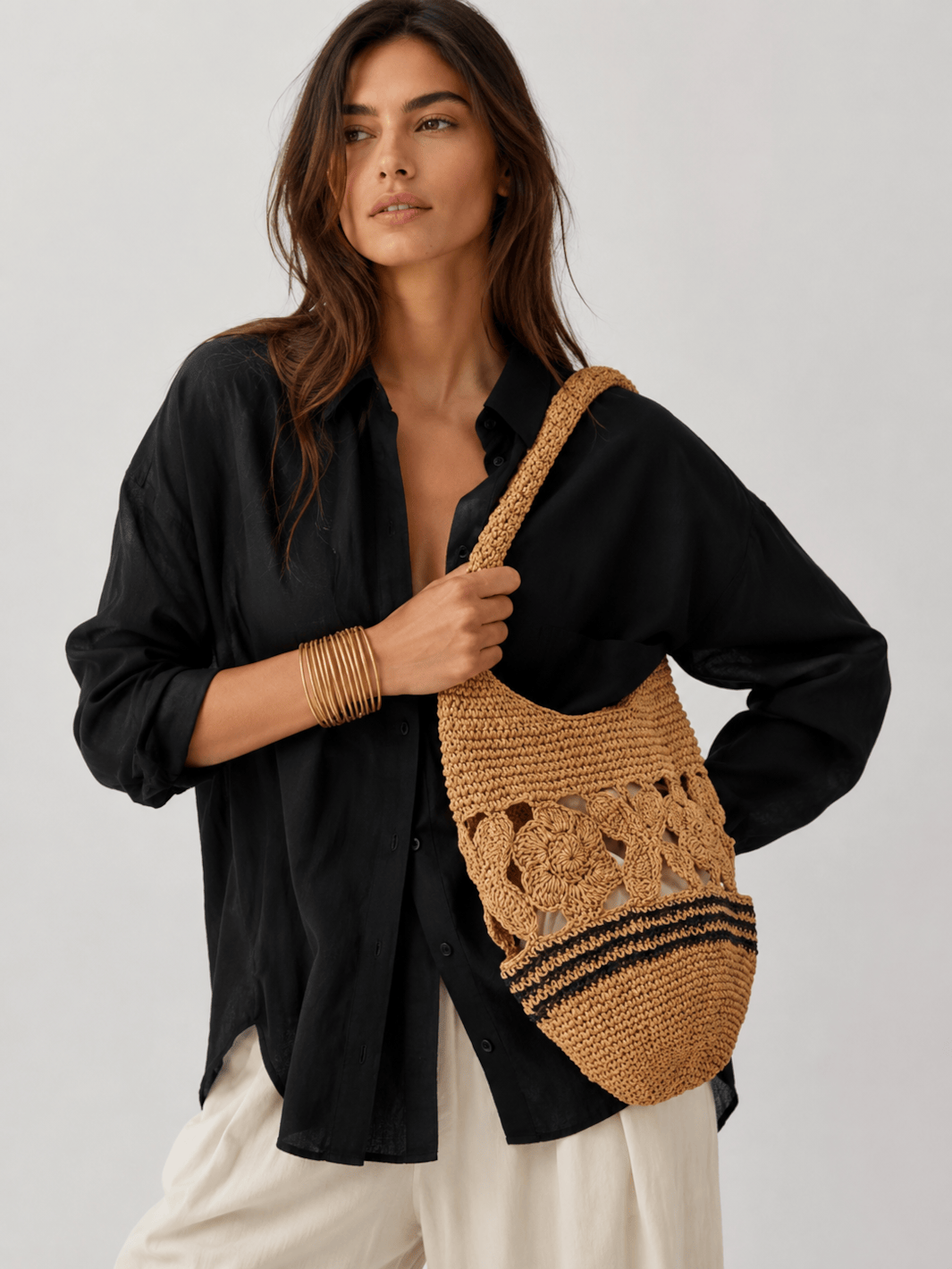 Raffia shoulder bag