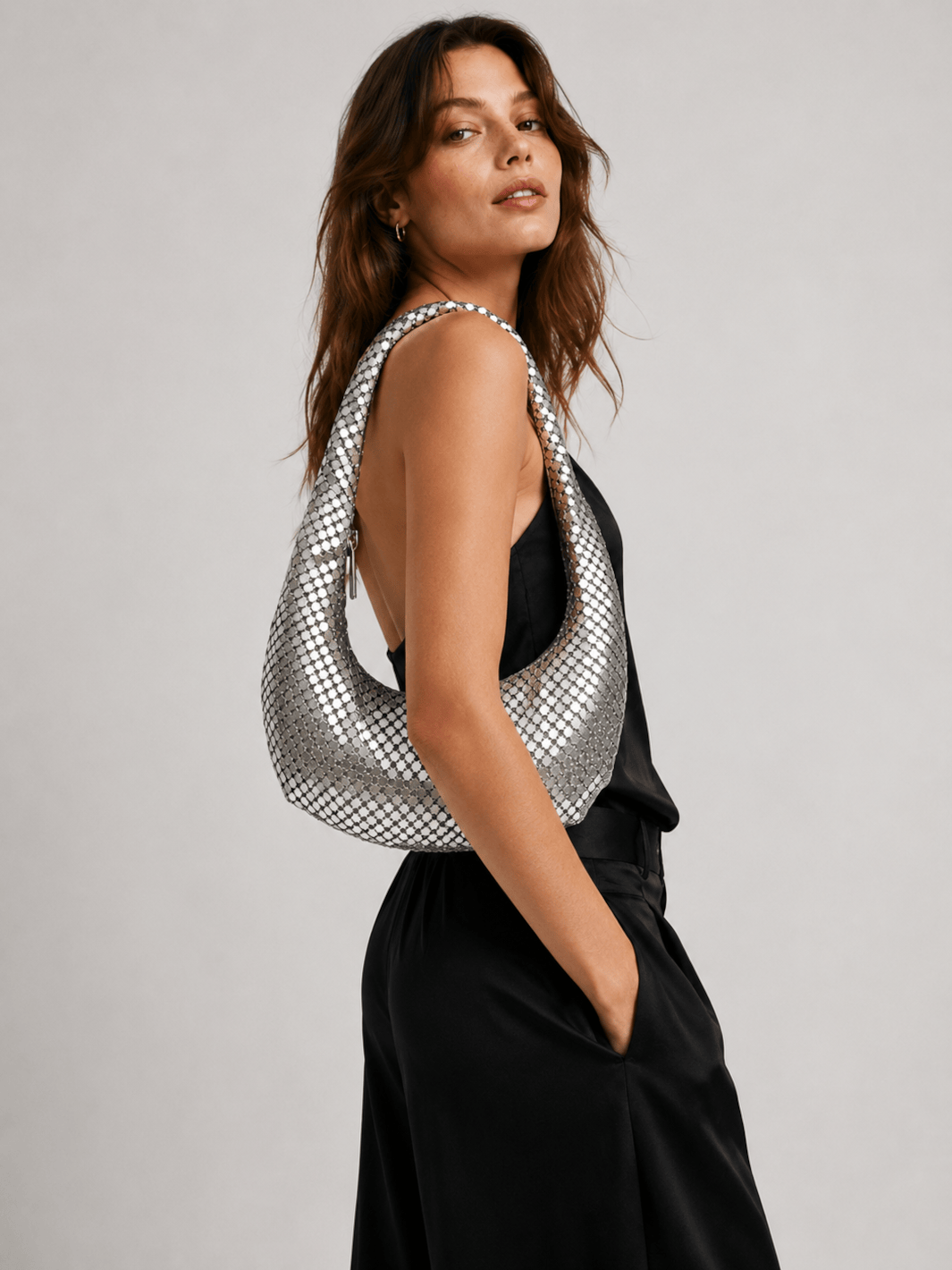 Sequin shoulder bag