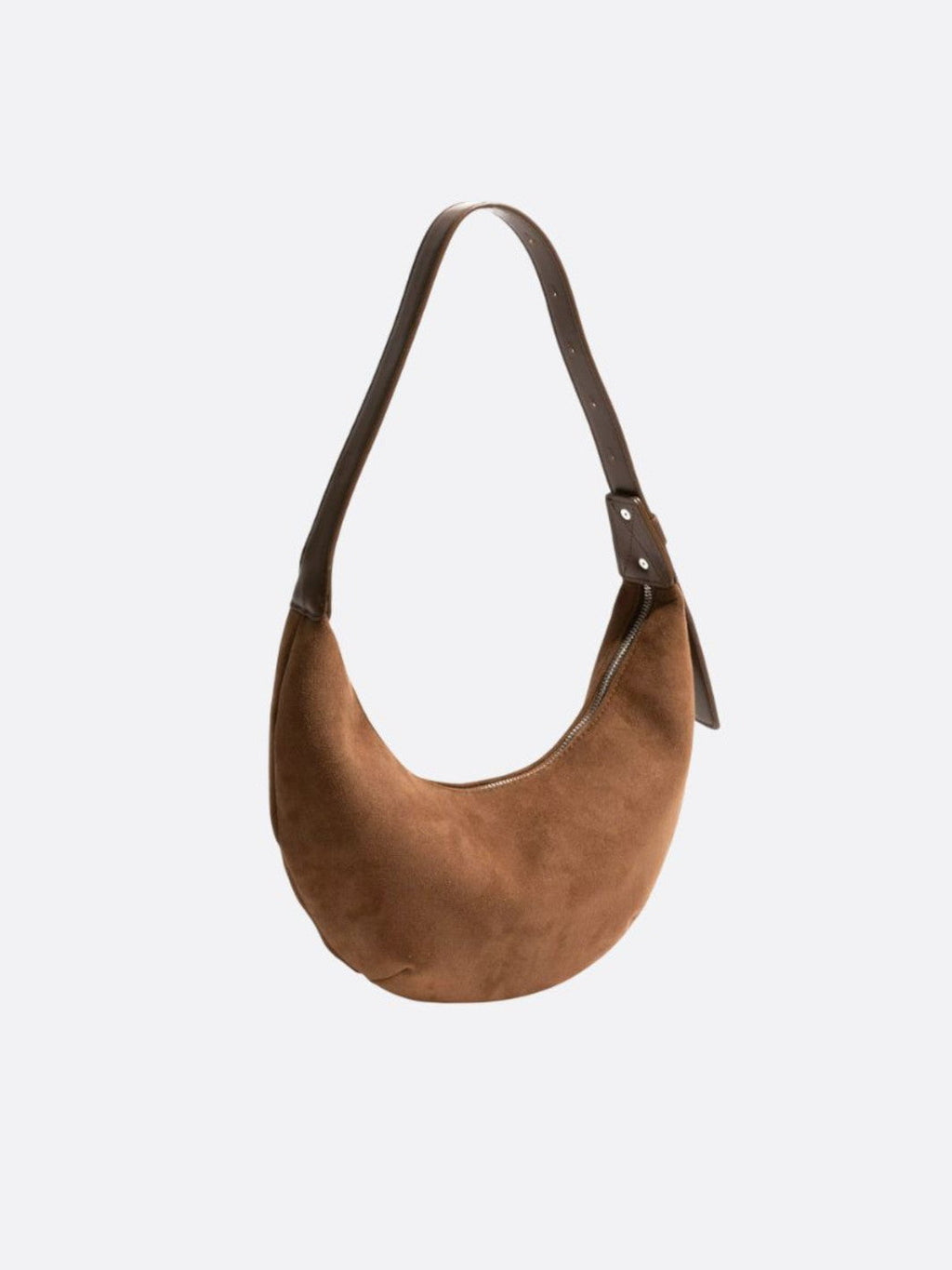 Suede half-moon bag
