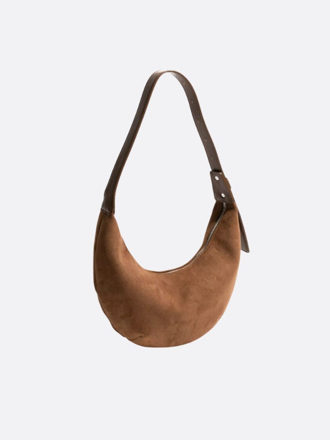 Suede half-moon bag
