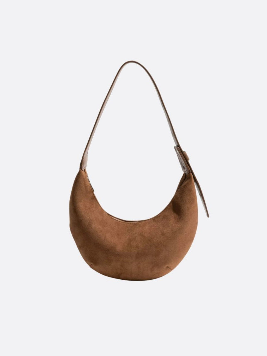 Suede half-moon bag