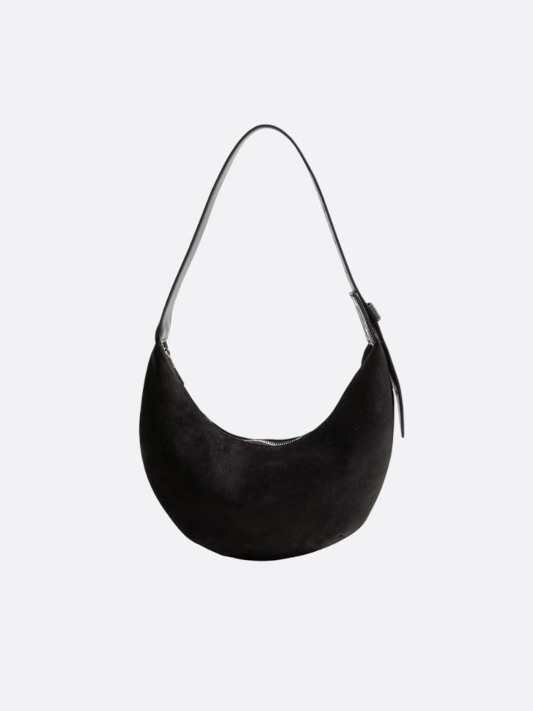 Suede half-moon bag