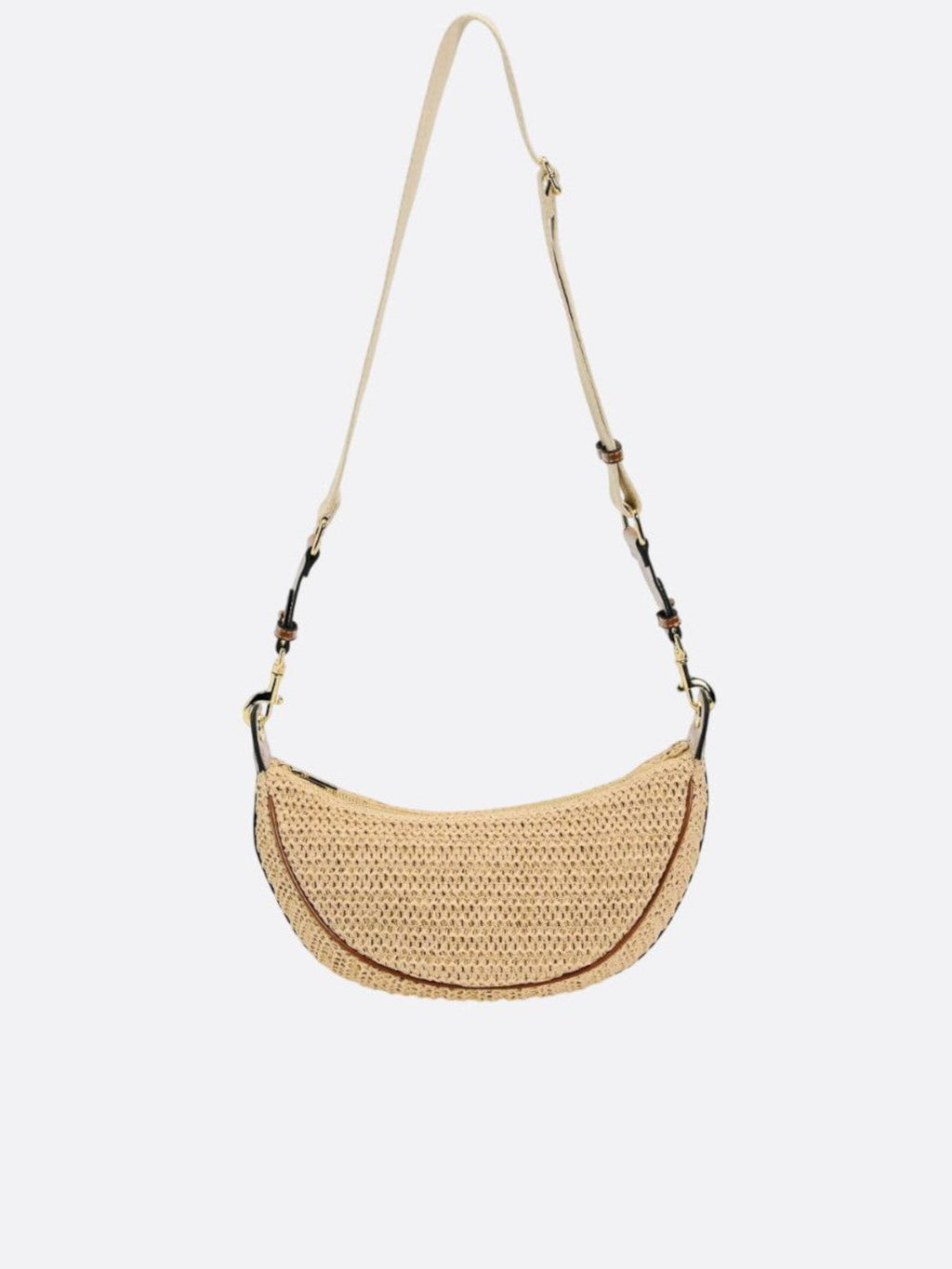 Half-moon straw bag