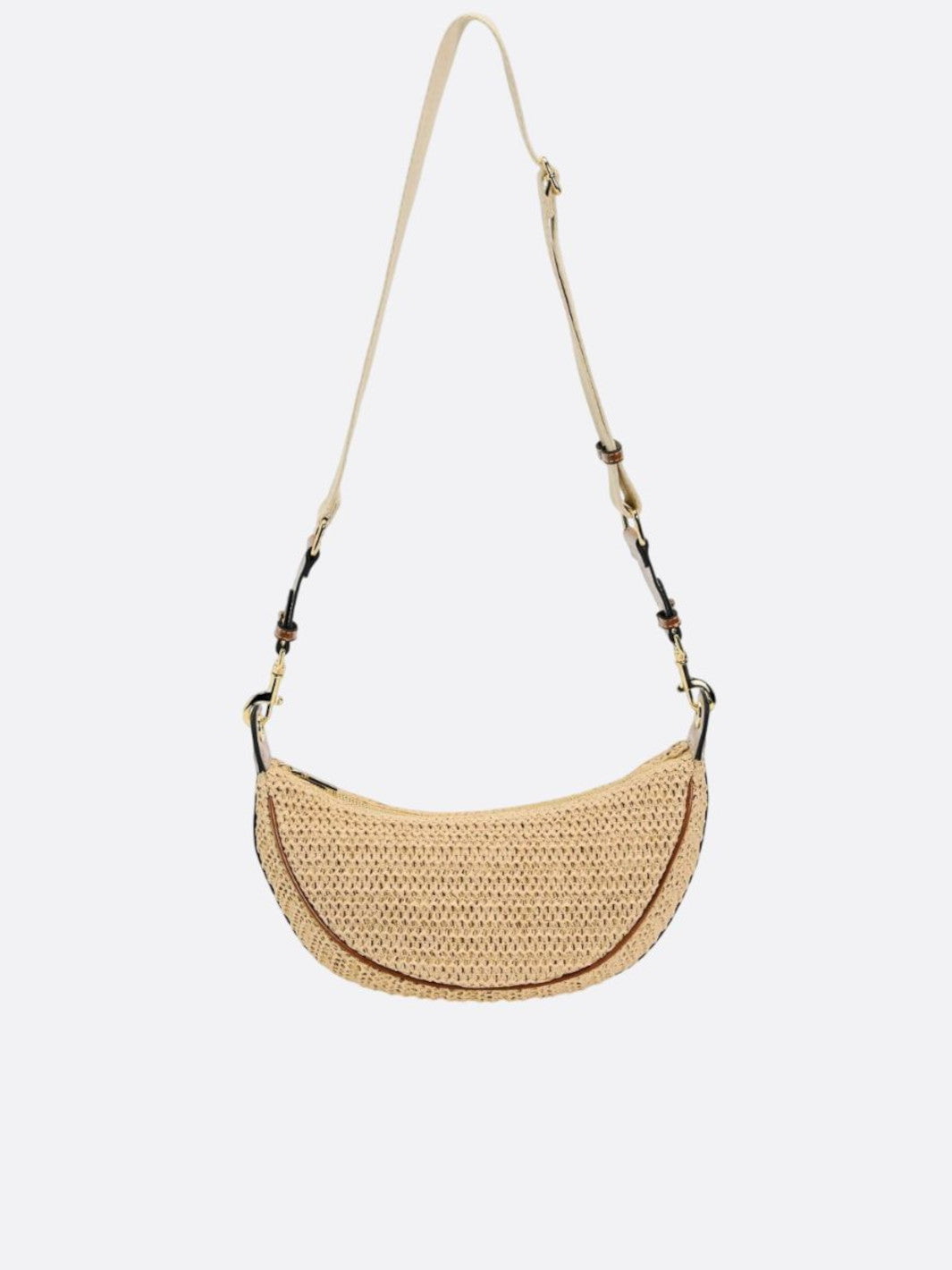 Half-moon straw bag