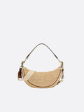 Half-moon straw bag