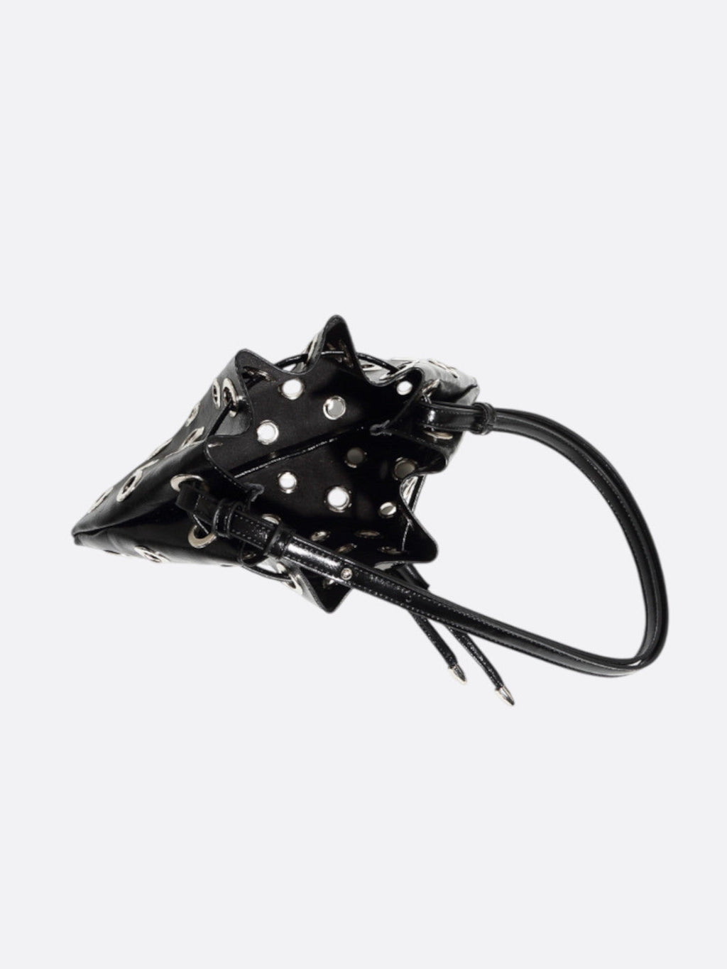 Leather bag with eyelet