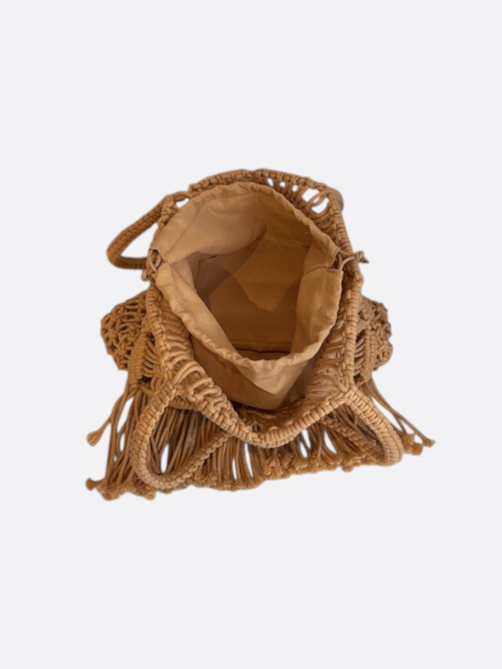 Macrame bag with fringe
