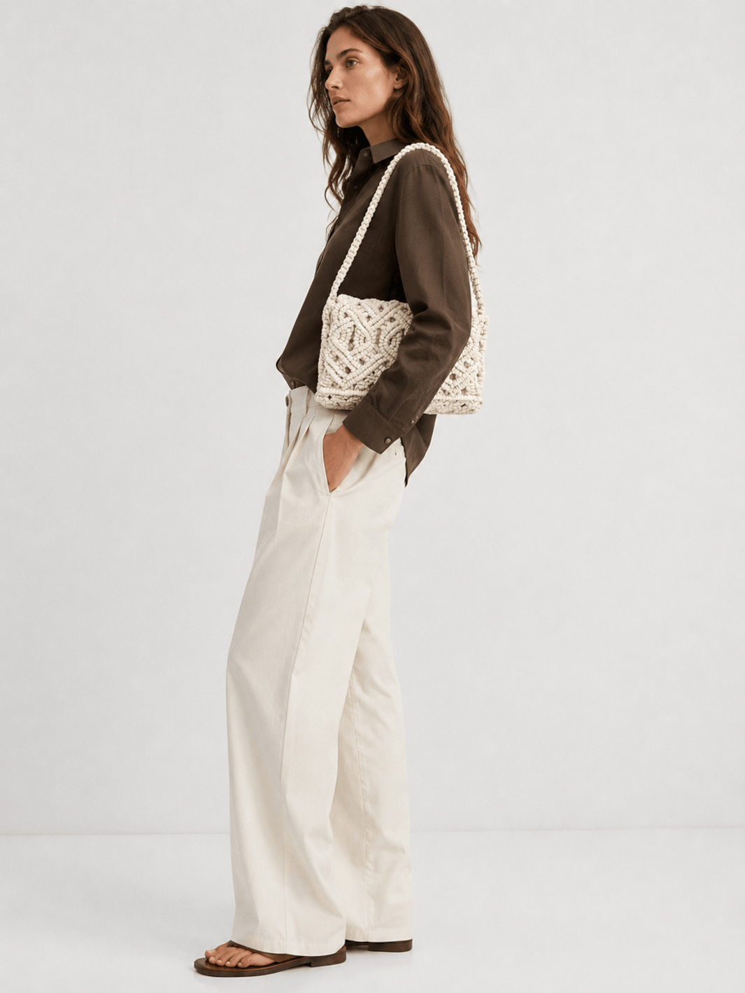 macrame and crochet bag