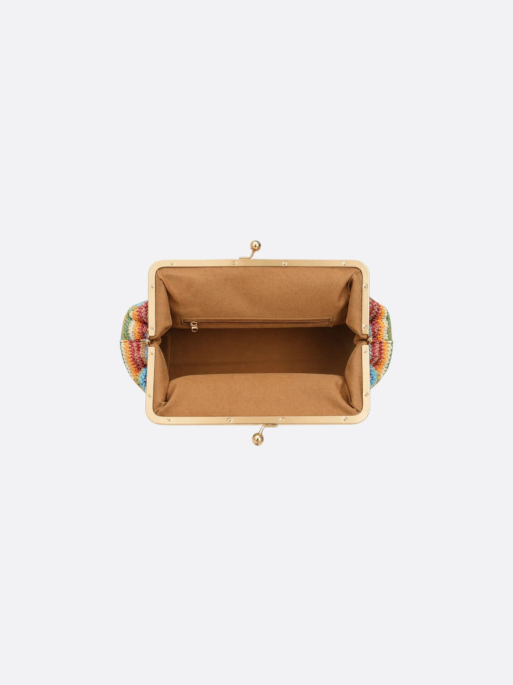 Straw bag with coin purse closure