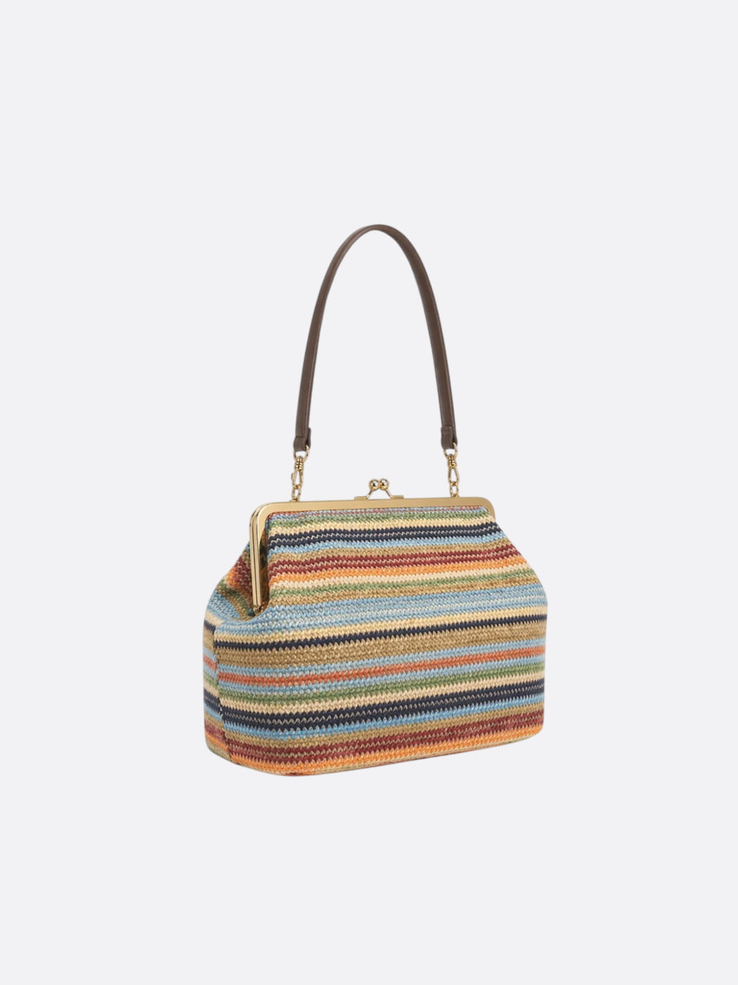 Straw bag with coin purse closure