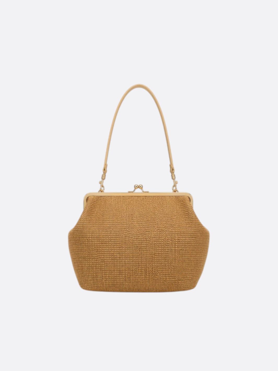 Straw bag with coin purse closure