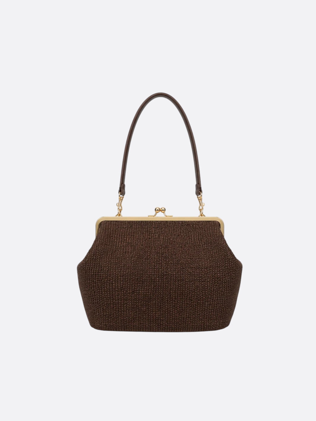 Straw bag with coin purse closure