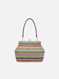 Straw bag with coin purse closure