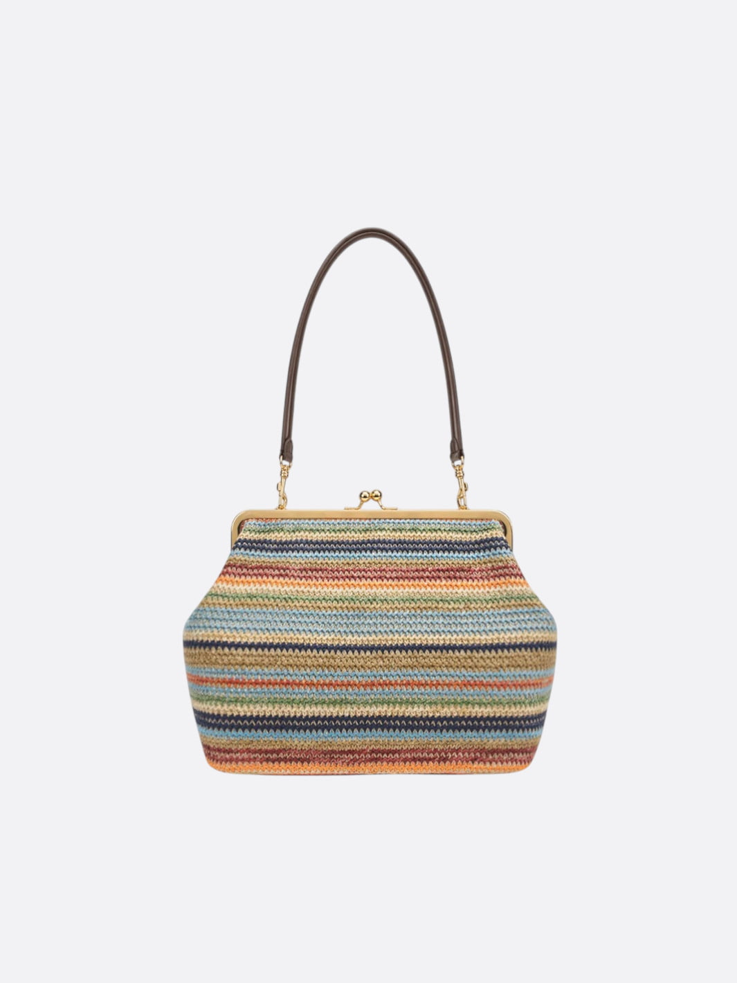 Straw bag with coin purse closure