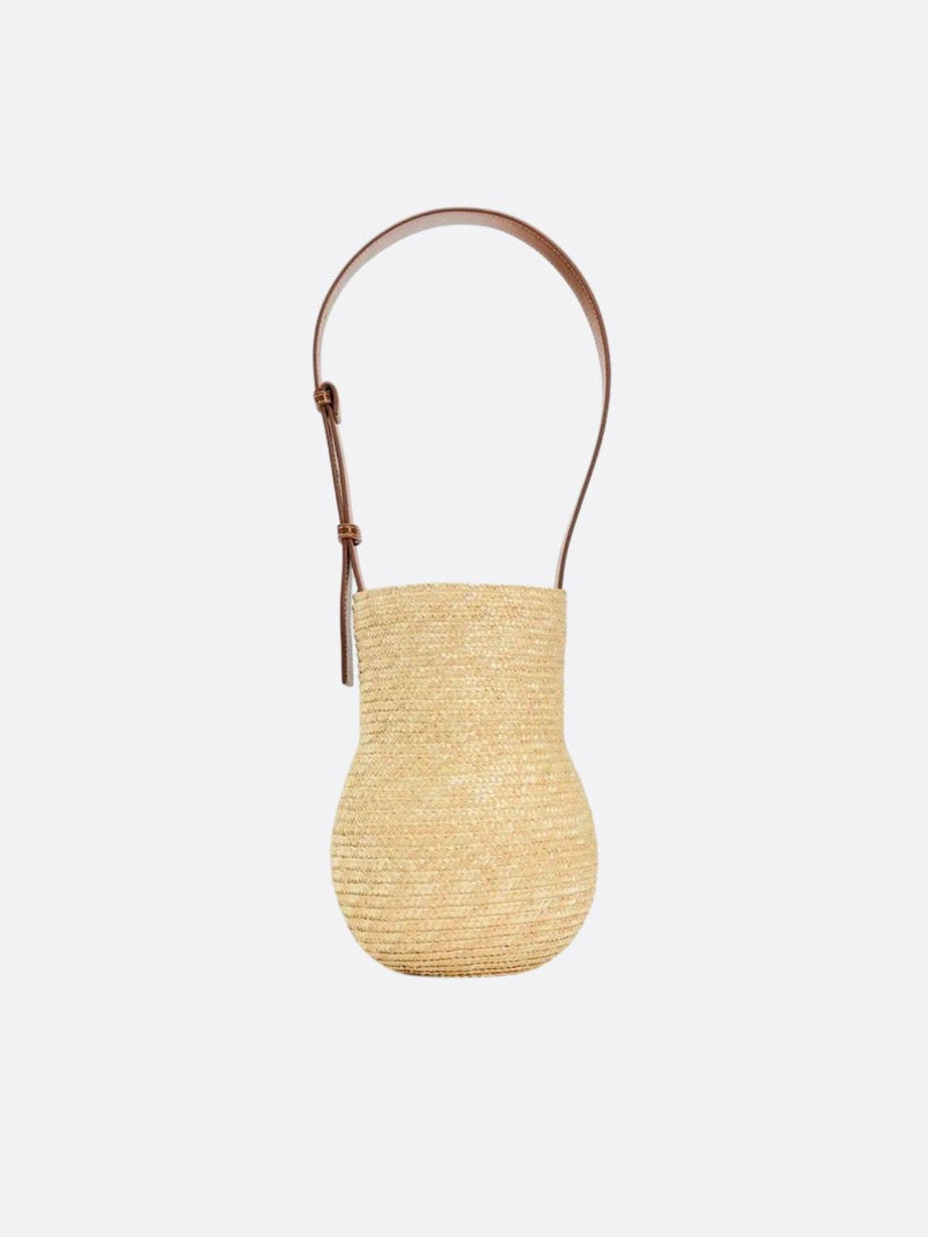 brown straw and leather bag