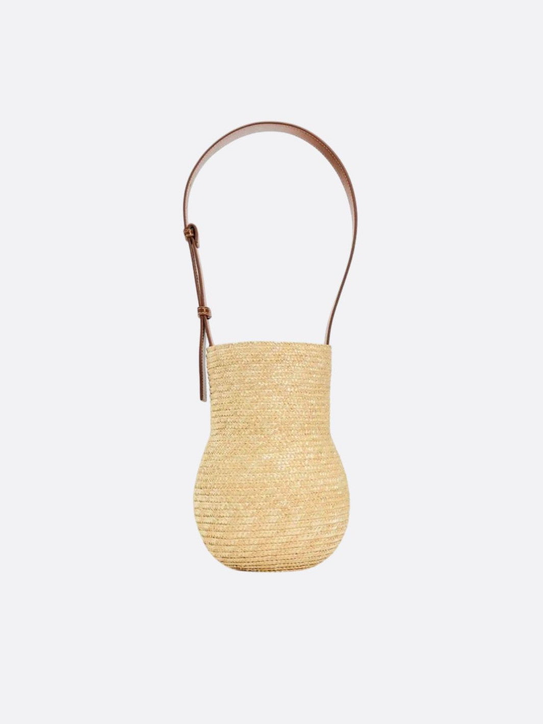 brown straw and leather bag