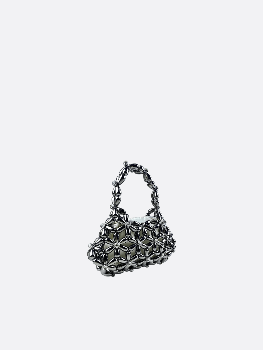 Flower-shaped beaded bag