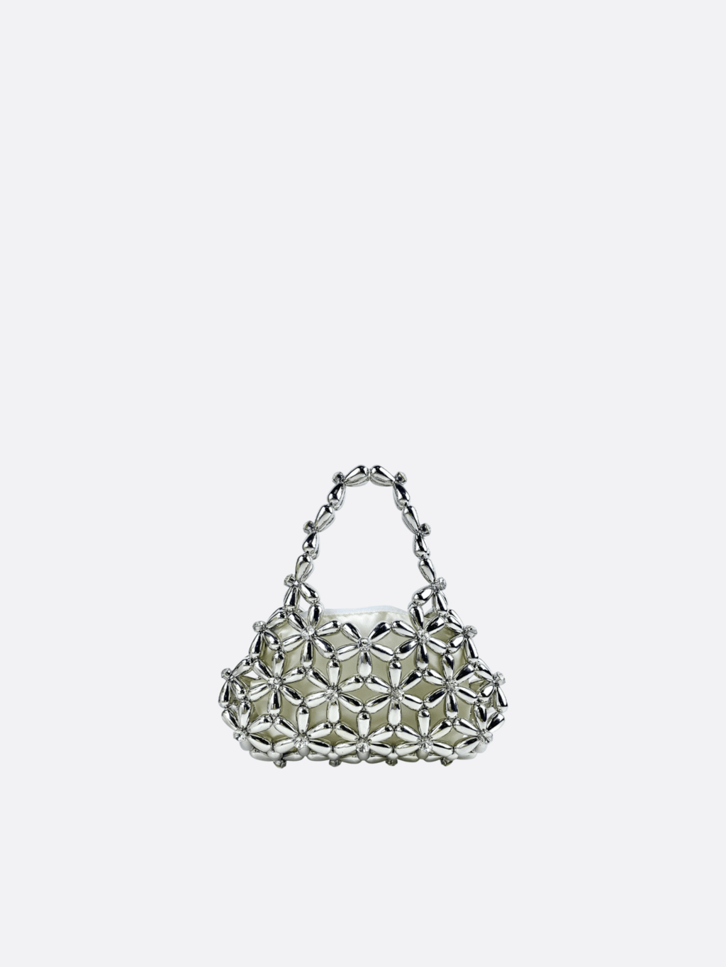 Flower-shaped beaded bag