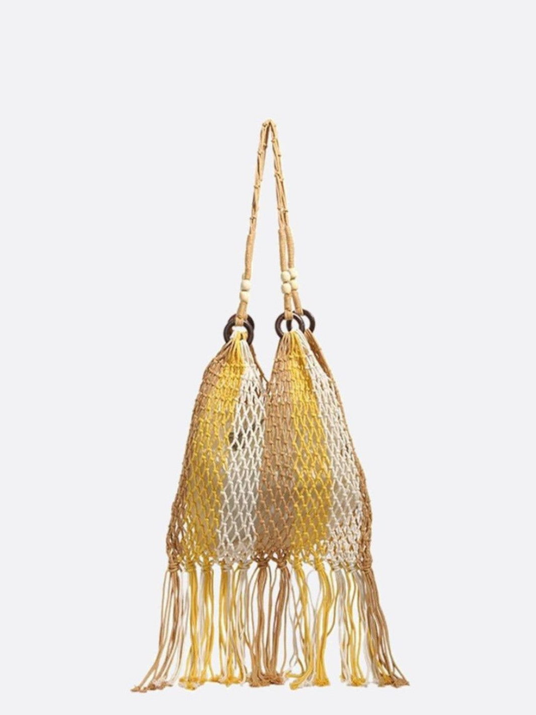 Mesh bag with stripes