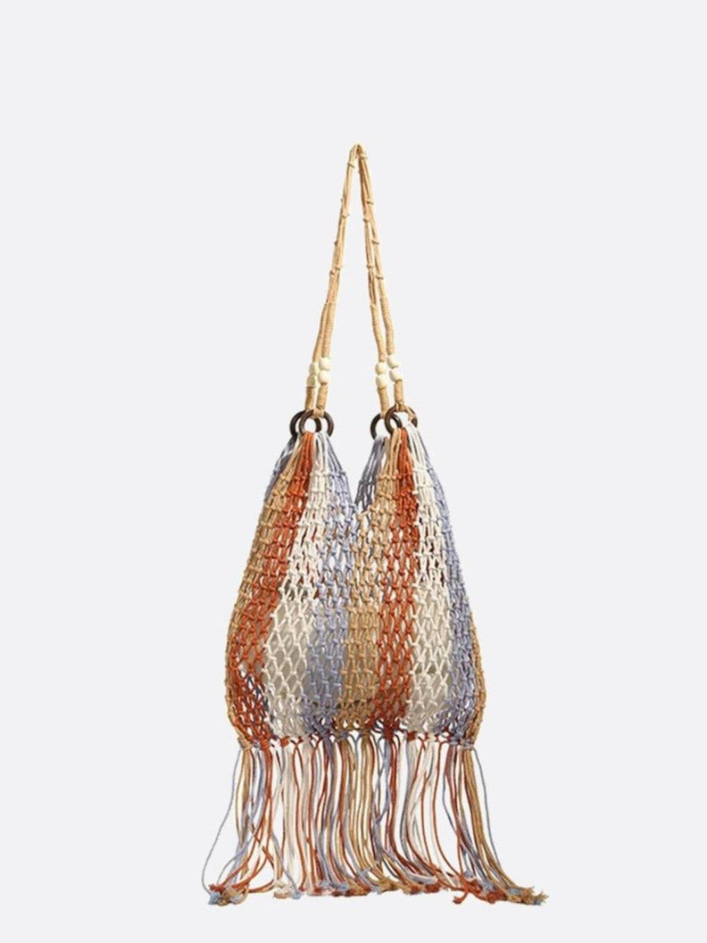 Mesh bag with stripes