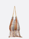 Mesh bag with stripes