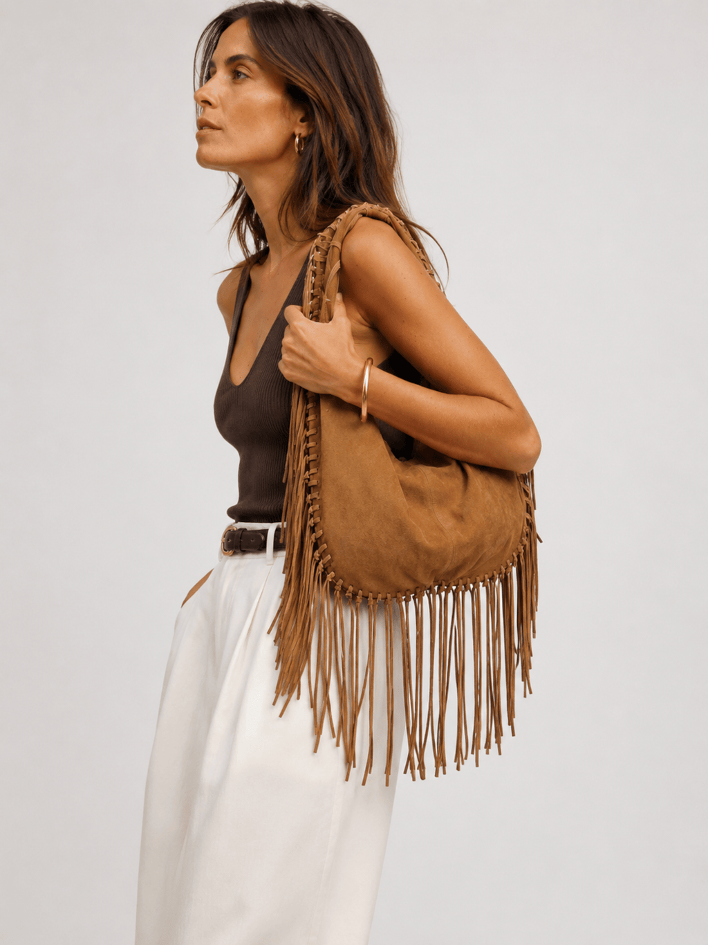 suede tote bag
