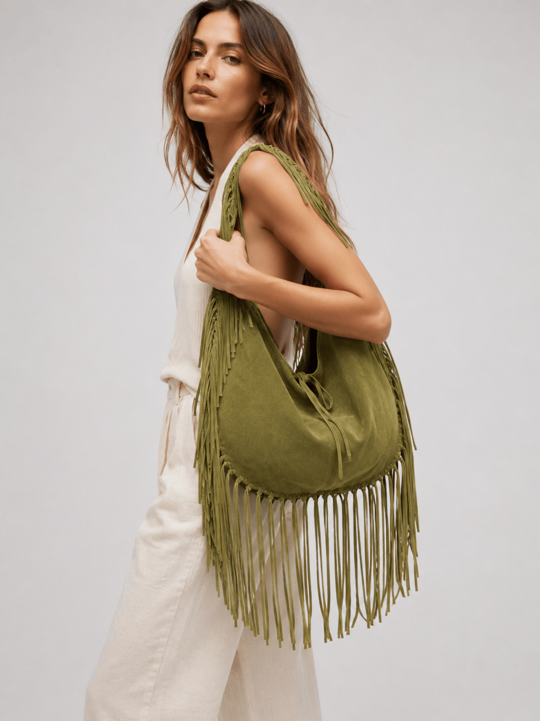 suede tote bag