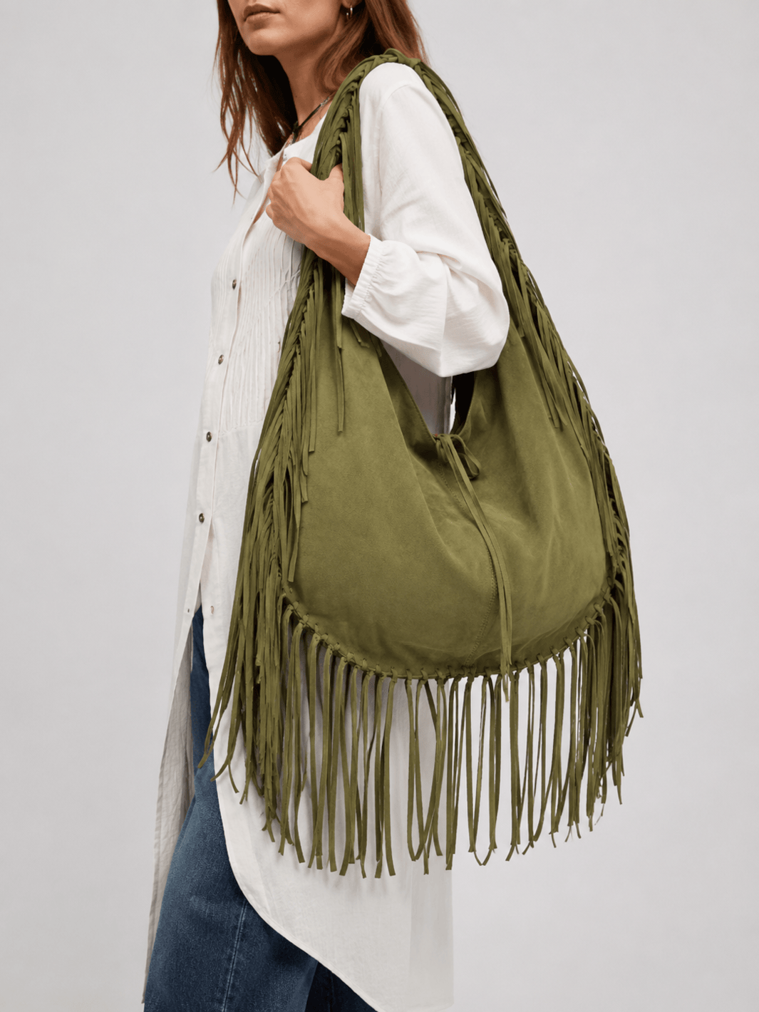 suede tote bag