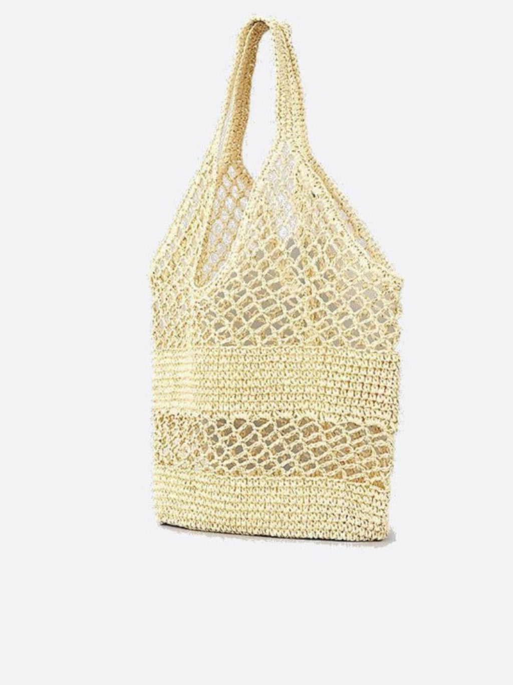 straw and crochet tote bag