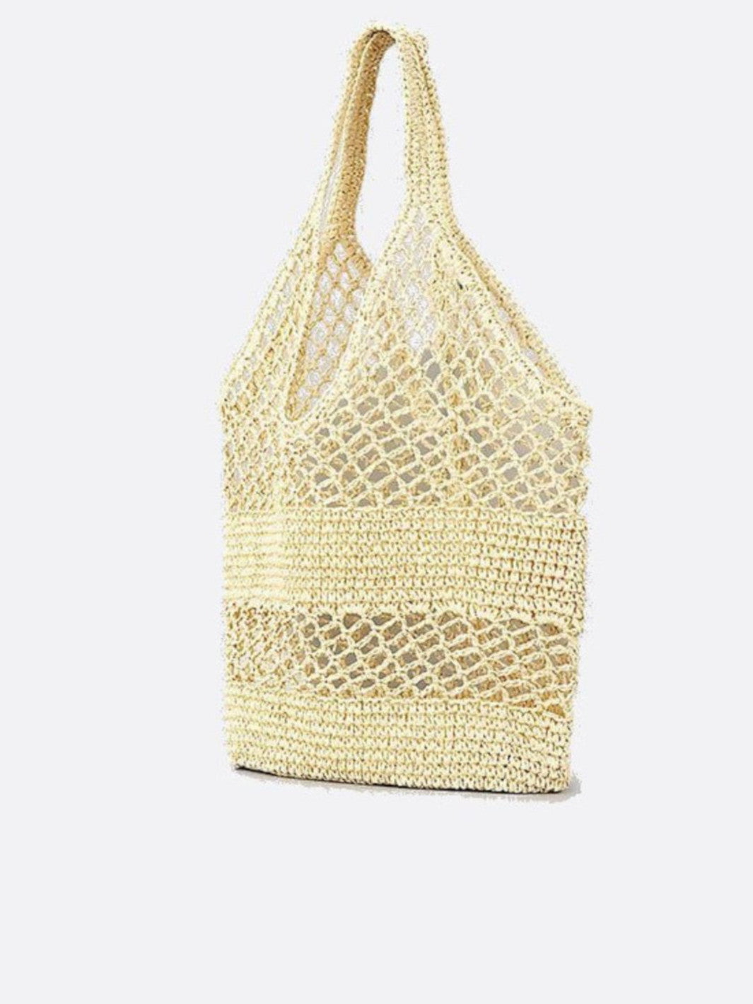 straw and crochet tote bag
