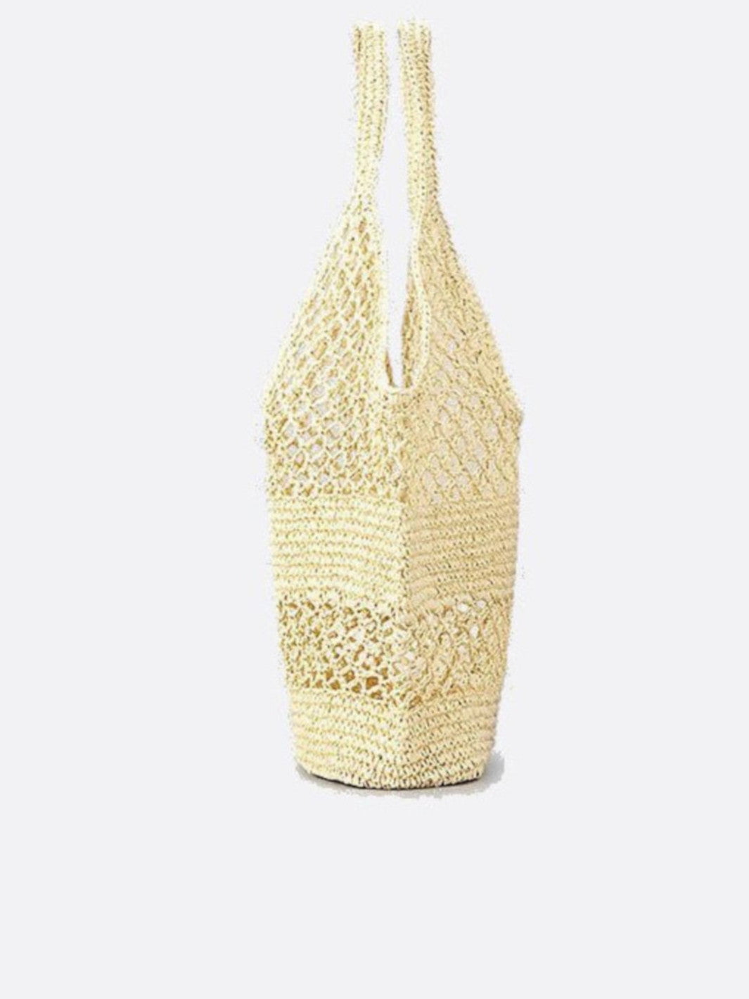 straw and crochet tote bag