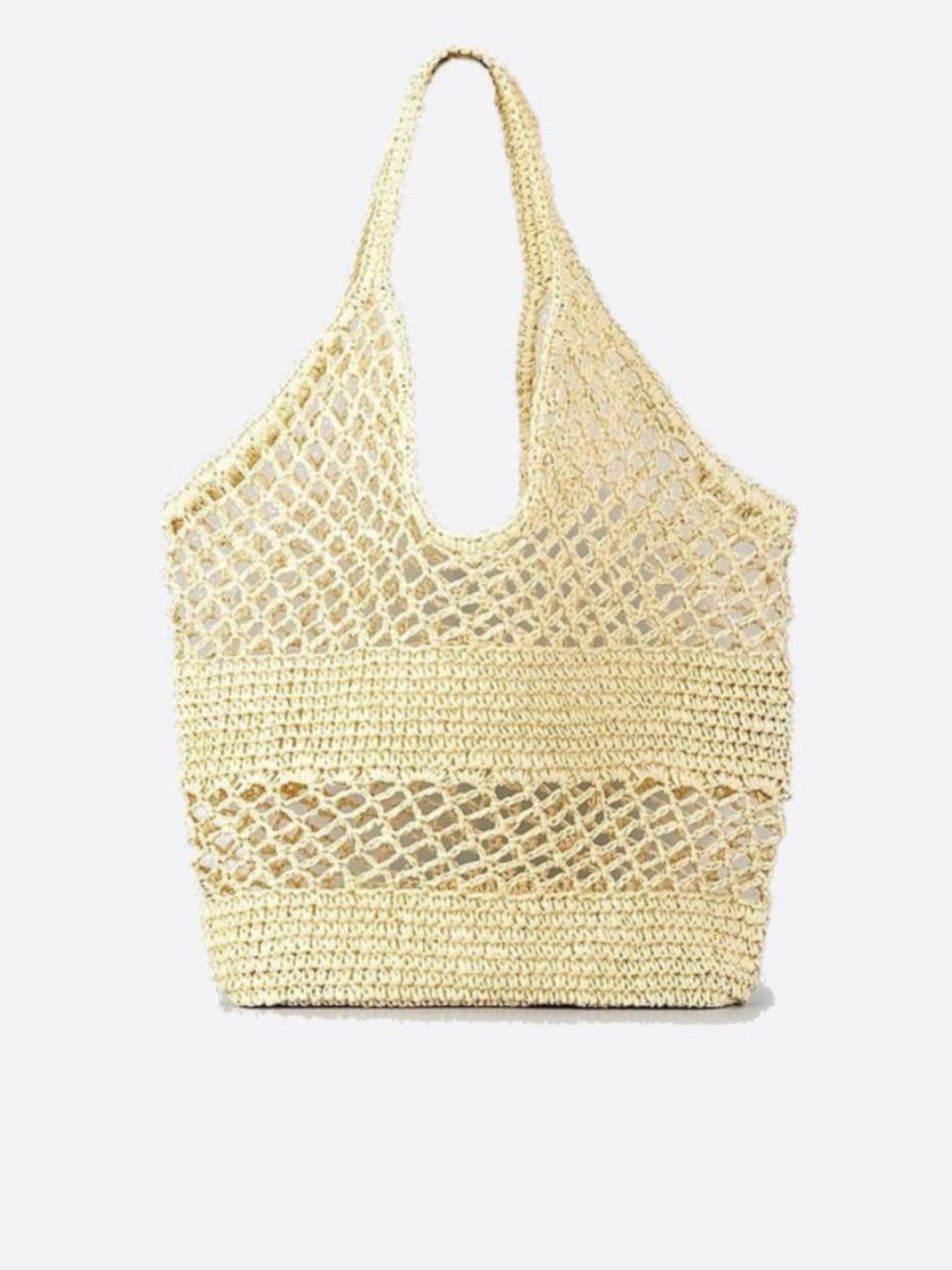 straw and crochet tote bag