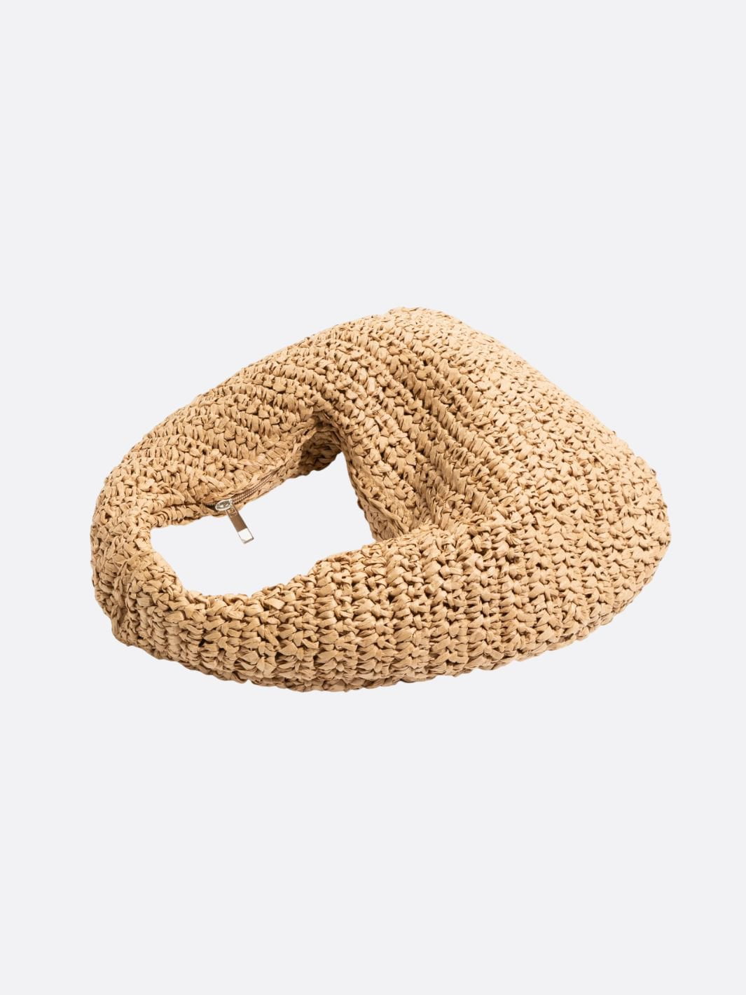 Woven straw hobo bag