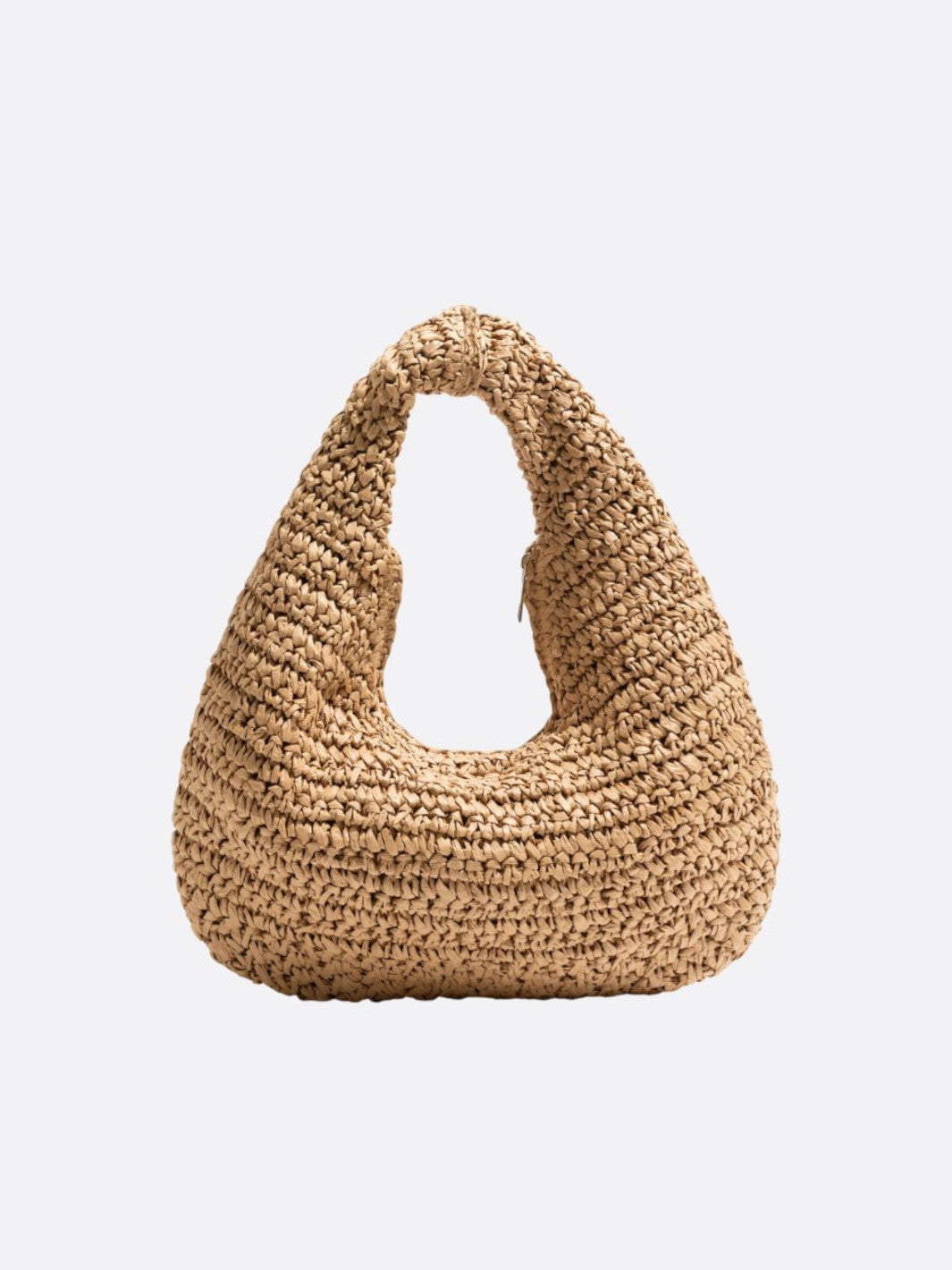 Woven straw hobo bag