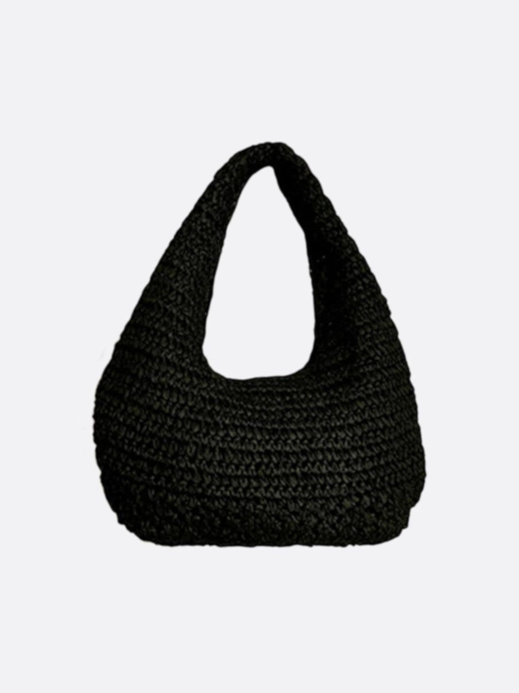 Woven straw hobo bag
