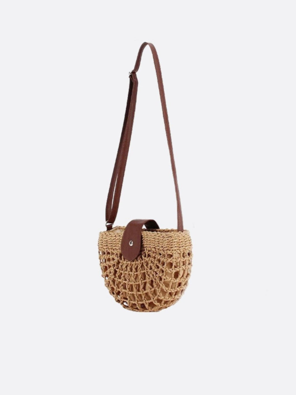 half-moon straw bag