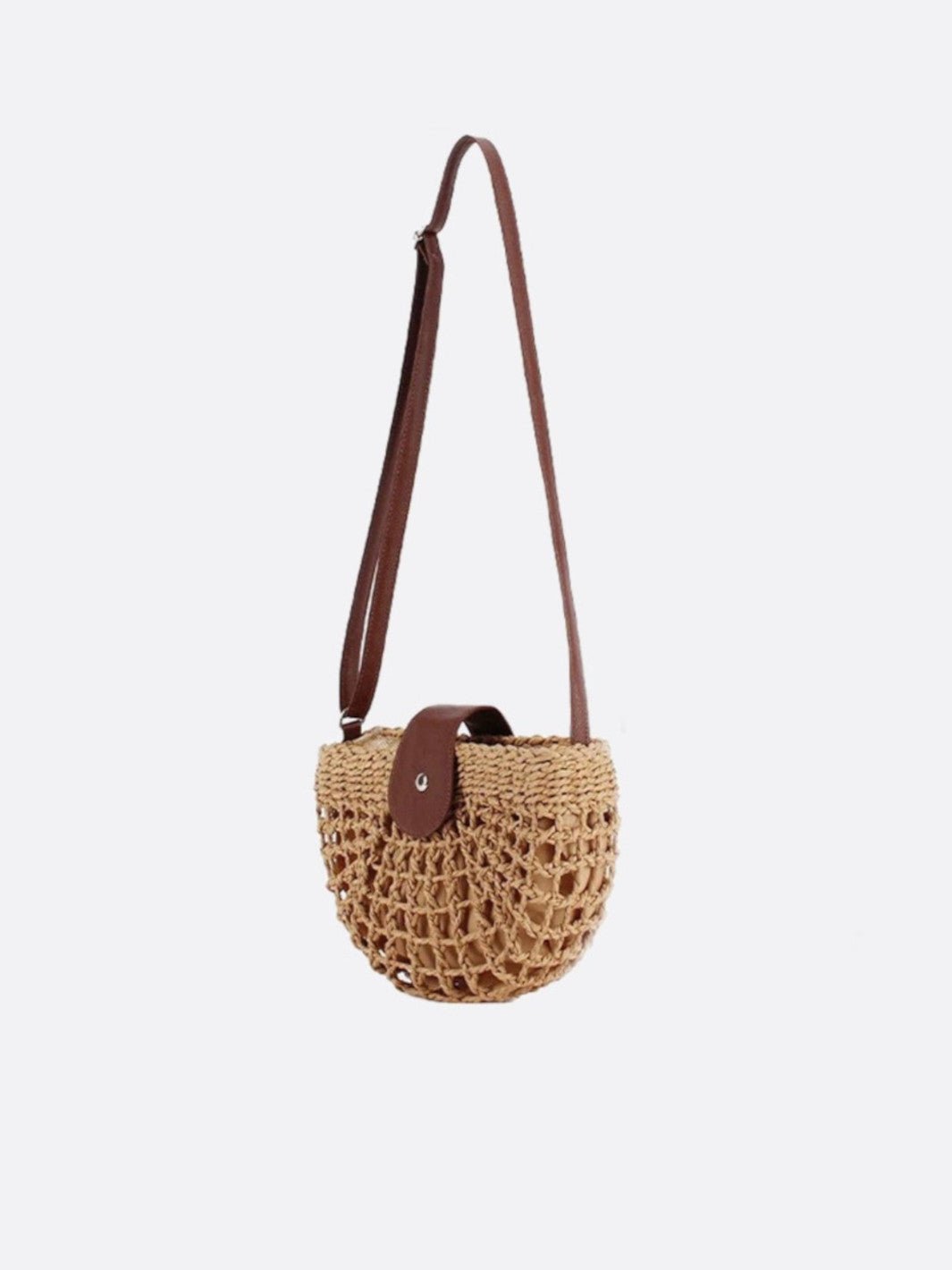 half-moon straw bag