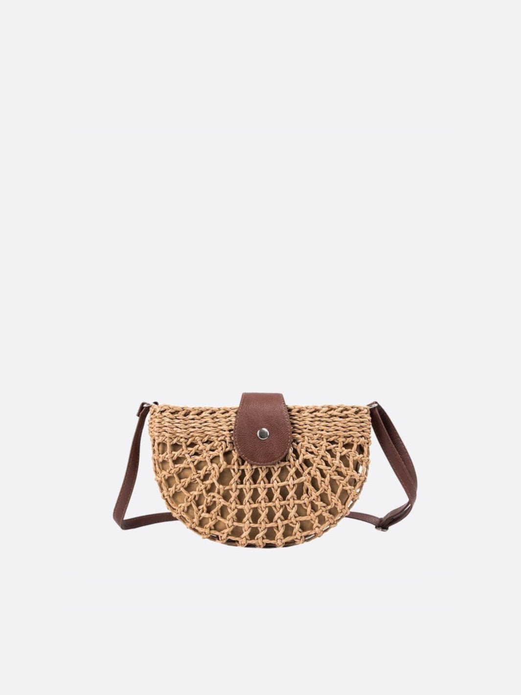half-moon straw bag