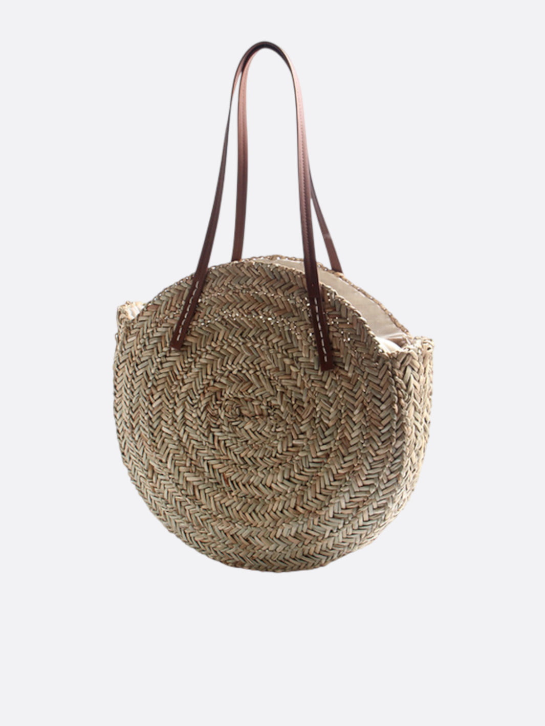 Round wicker bag