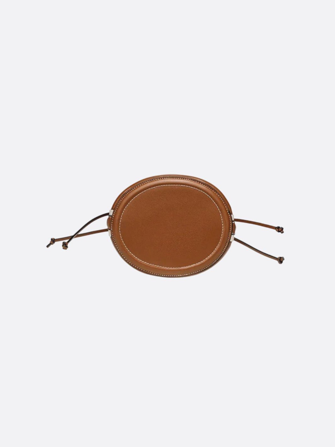 Raffia bucket bag with leather trim