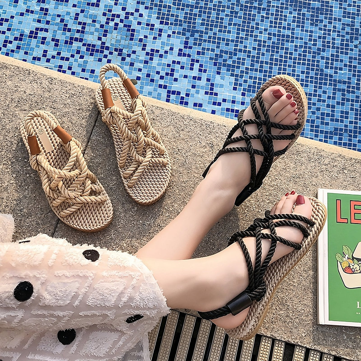 Boho Sandals Made of Braided Rope