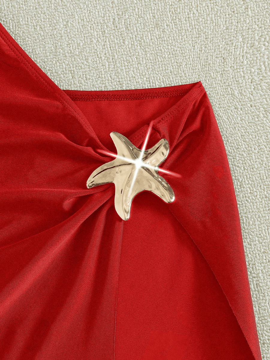 Estrella Set – Triangle Bikini with Long Skirt and Gold Clasp