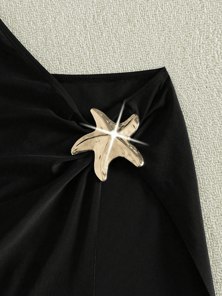 Estrella Set – Triangle Bikini with Long Skirt and Gold Clasp