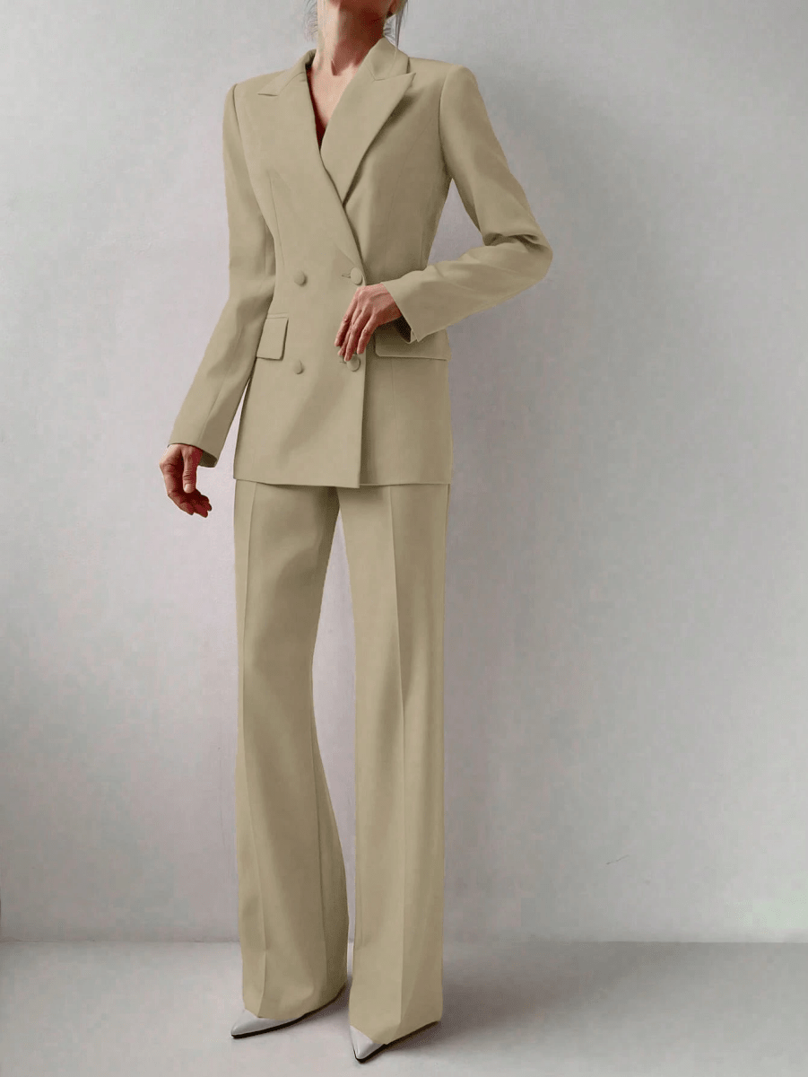 Lumière Set – Blazer, High-Neck Top, and Wide-Leg Pants